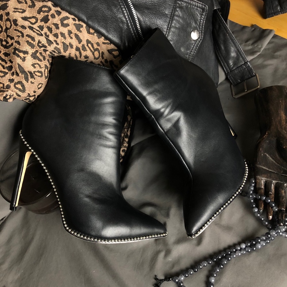 Lena Studded Vegan Leather Boot- BLK 9